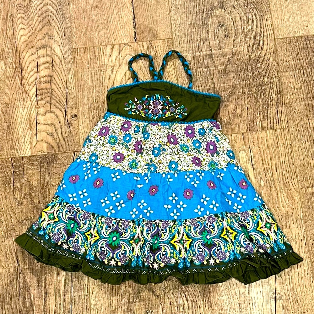 🌸 3 for $30 sale🌸 THE CHILDREN’S PLACE | boho teal/olive floral sun dress